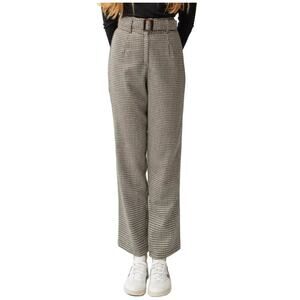 Tach Clothing High-Waist Portia Wool Pants in Brown Houndstooth Size M